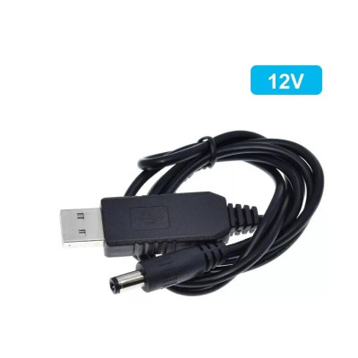 Кабель для роутеру USB- DC 12V GEN2 ( З перетворювачем) Black Чорний