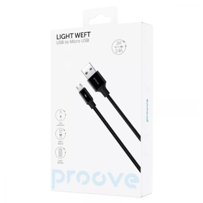 Кабель Proove Light Weft MicroUSB 1м Чорний