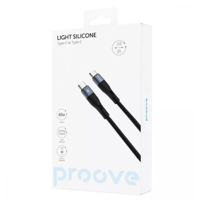 Кабель Proove Light Silicone Type-C to Type-C 60W 1м Чорний