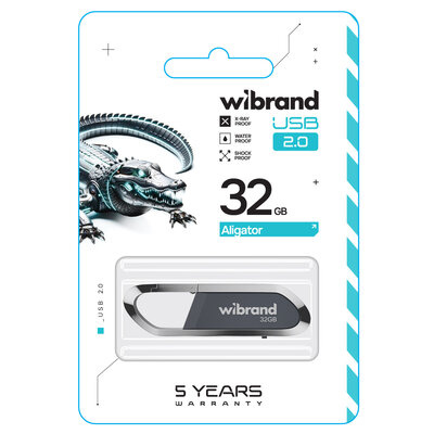 Флеш пам'ять USB 32Gb Mibrand Aligator USB 2.0 Сіра