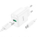 Сетевое зарядное устройство Hoco C140A 1USB/18W/QC 3.0 + MicroUSB White, Белый