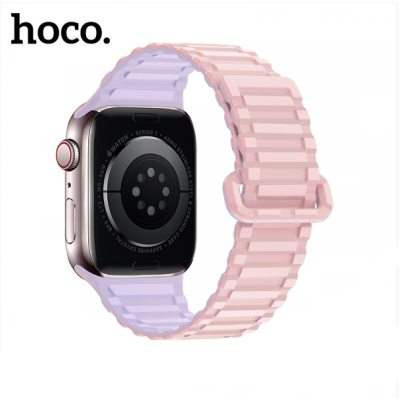 Ремінець Apple Watch 42-49мм Hoco WA06 Magnetic Silicone Коричневий/Чорний Coffee Black