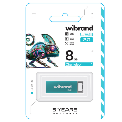 Флеш пам'ять USB 8Gb Wibrand Chameleon USB 2.0 Блакитна