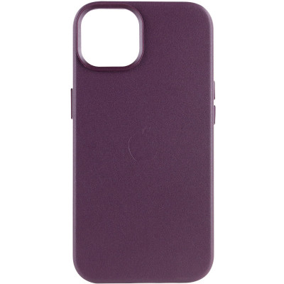 Чохол накладка Leather Case with MagSafe iPhone 12/12 Pro Темно-вишнева/Dark Cherry (AA+)