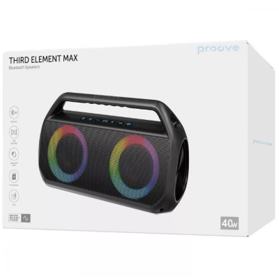 Колонка Bluetooth Proove Third Element Max 40W Black, Чёрный