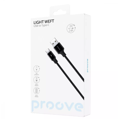 Кабель Proove Light Weft Type-C 1м Чорний