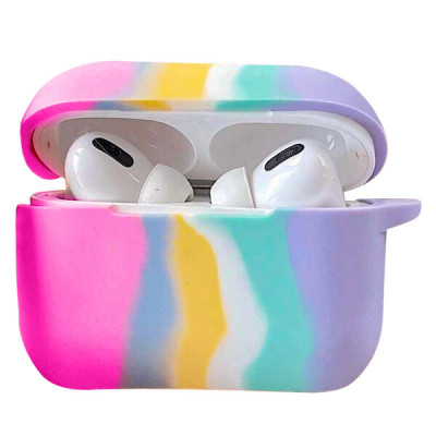 Чохол для AirPods 3 Colorfull Темно-Рожевий/Блакитний