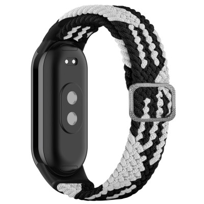 Ремінець Plaited Mi Band 8/9 Чорний/Білий