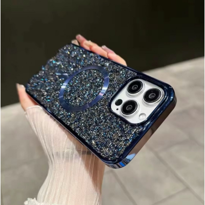 Чохол накладка Swarovski MagSafe iPhone 14 Pro Max Синя