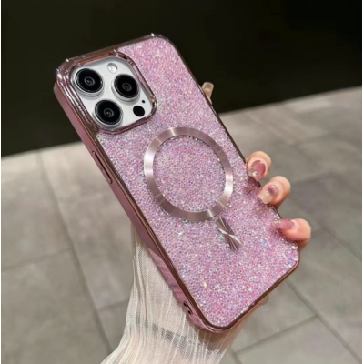 Чохол накладка Swarovski MagSafe iPhone 14 Pro Max Рожева