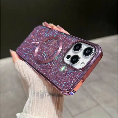 Чохол накладка Swarovski MagSafe iPhone 14 Pro Max Фіолетова