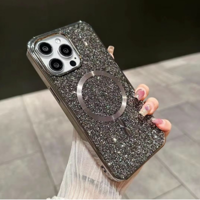 Чохол накладка Swarovski MagSafe iPhone 14 Pro Max Сіра (Titanium Grey)