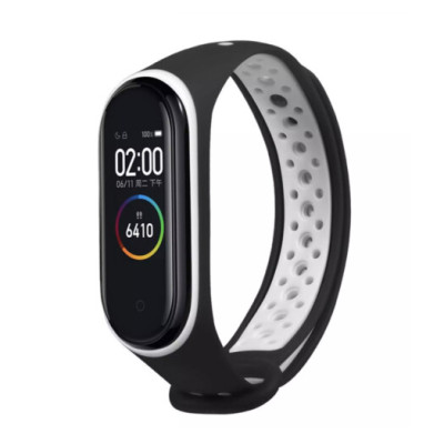 Ремінець Mi Band 3/4 SPORT Чорний Білий