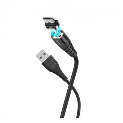 Кабель дата Hoco X63 Magnetic microUSB 1м Чорний