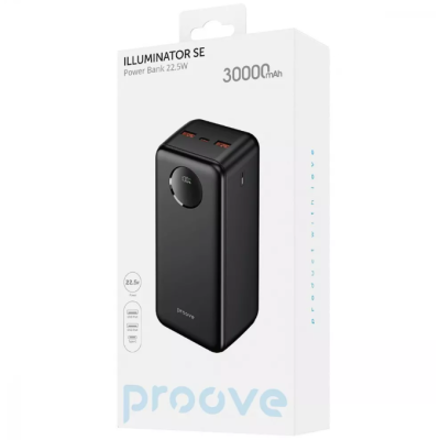 Універсальна мобільна батарея Повербанк Proove Illuminator SE 30000mAh 22.5W Чорний