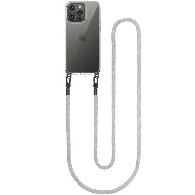 Чохол Накладка Transparent with Straps iPhone 12/12 Pro Світло-сіра (Grey)