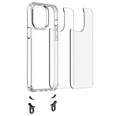 Чохол Накладка Transparent with Straps iPhone 15 Світло-сіра (Grey)