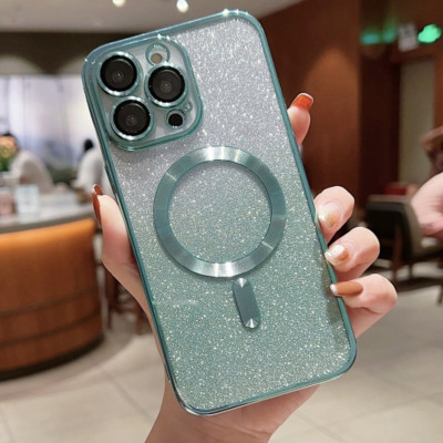 Чохол накладка Cosmic Shiny Magnetic iPhone 15 Pro Max Зелена