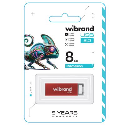 Флеш пам'ять USB 8Gb Wibrand Chameleon USB 2.0 Червона