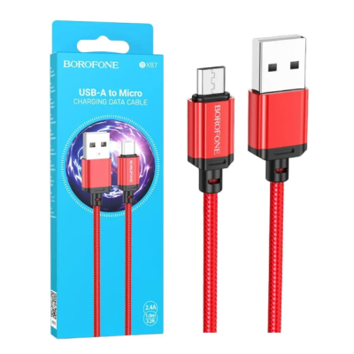 Кабель дата Borofone BX87 MicroUSB 1м Червоний