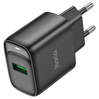 Мережевий зарядний пристрій Hoco C140A 1USB/18W/QC 3.0 Black, Чорний