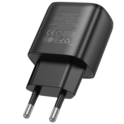 Мережевий зарядний пристрій Hoco C140A 1USB/18W/QC 3.0 Black, Чорний