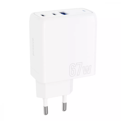 Мережевий зарядний пристрій Proove Shot Gan 67W 2PD+USB White, Білий