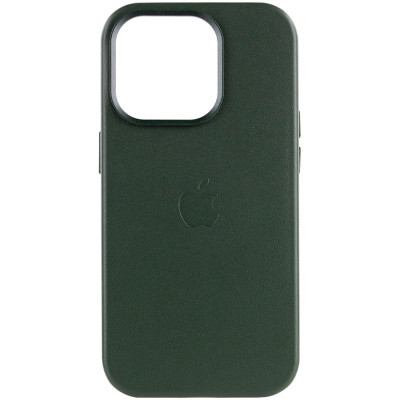 Чохол накладка Leather Case with MagSafe iPhone 13 Pro Зелена/Shirt Green (AA+)