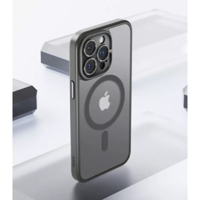 Чохол накладка Rock Guard MagSafe iPhone 16 Pro Max Сіра (Antidrop Lens) Titanium