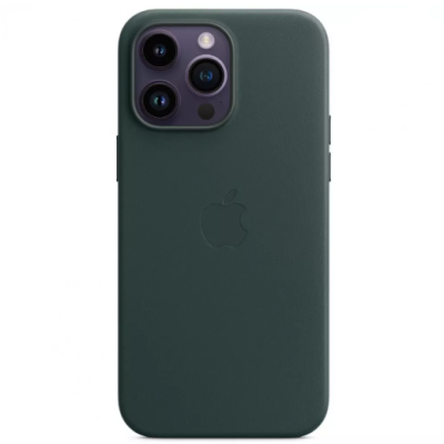 Чохол накладка Leather Case with MagSafe iPhone 14 Pro Max Зелена/Forest Green