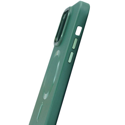 Чохол накладка Bonbon Leather MagSafe iPhone 14 Pro Зелена/ Pine Green