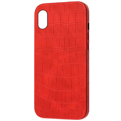 Чохол накладка Leather Croc iPhone X Червона