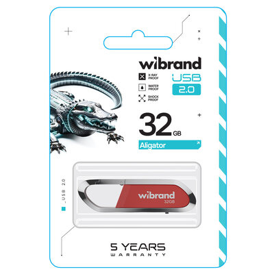 USB 32Gb Wibrand Aligator USB 2.0 Темно червона