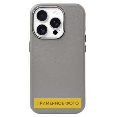 Чохол накладка Leather Metal Buttons Samsung S921 (S24) Cіра (Titanium Gray)