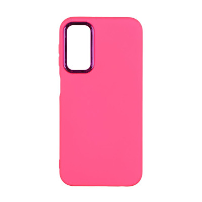 Чохол накладка Silicone Cover Metal Frame Samsung A24 (A245) Рожева/ Shiny Pink