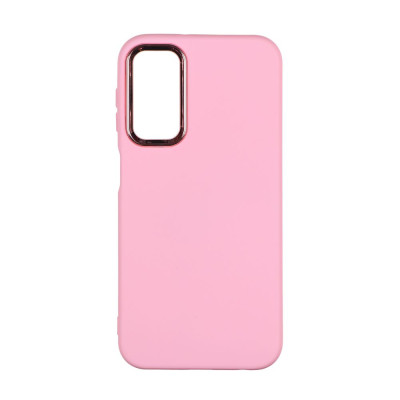 Чохол накладка Silicone Cover Metal Frame Samsung A24 (A245) Рожева/ Light Pink