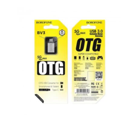 Перехідник адаптер OTG Borofone BV3 Type-C-USB