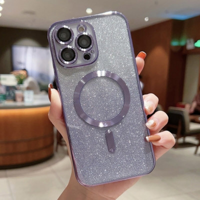 Чохол накладка Cosmic Shiny Magnetic iPhone 14 Бузкова(Purple)