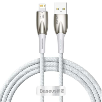 Кабель дата Baseus Glimmer USB Type A - Lightning 1м Білий