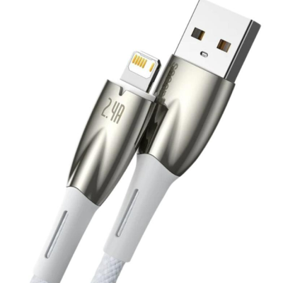 Кабель дата Baseus Glimmer USB Type A - Lightning 1м Білий