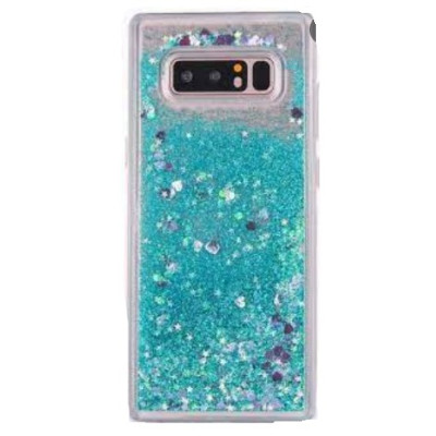 Накладка Liquid Серця Samsung N960 (Note 9) Бірюзова