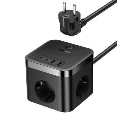 МЗП Baseus PowerCombo Cube Power Strip 3AC+2U+2C 30W 1.5m Чорна