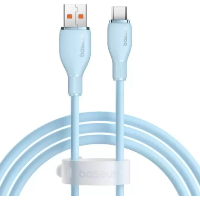 Кабель дата Baseus Pudding USB-A to Type-C 100W 1.2м Синій