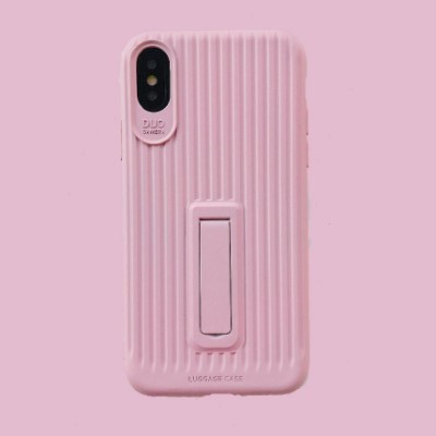 Чехол накладка Color Luggage iPhone X Розовая