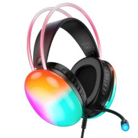 Накладні ігрові навушники-гарнітура з мікрофоном Hoco W109 Rich gaming headphones Black, Чорні