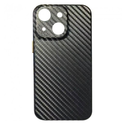 Чохол накладка Leather Carbon iPhone 13 Чорна (M)