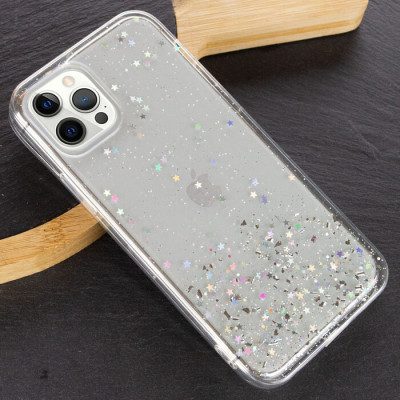 Чехол накладка Star Glitter iPhone 12 Pro Max Прозрачная