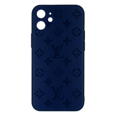 Чохол накладка Glass LV iPhone 12 Синя