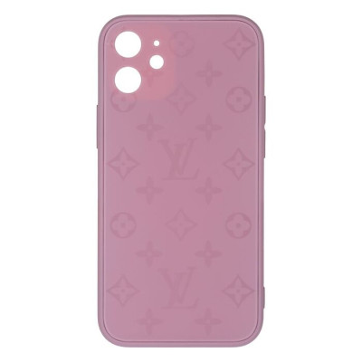 Чохол накладка Glass LV iPhone 12 Бузкова