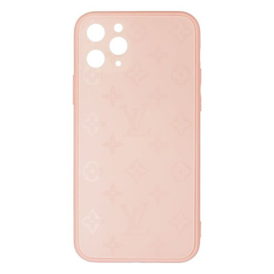 Чохол накладка Glass LV iPhone 12 Пудрова